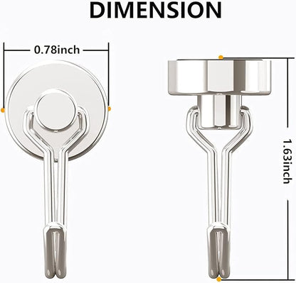 Tohoer Magnetic Hooks, Neodymium Magnets Hook Heavy Duty 30LBS with Rust Proof for Fridge, Refrigerator, Oven, Grill, BBQ, Key, Tools Holder, Utensil, Kitchen, Outdoor, Magnet for Hanging Wreaths