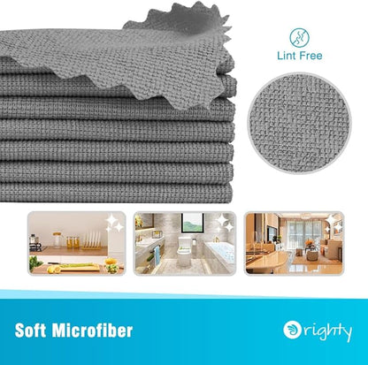 Orighty Microfiber Cleaning Cloth, 800 Pack Highly Absorbent Cleaning Rags, Household Cleaning Supplies, Reusable Microfiber Towels Lint Free Cloths for House, Kitchen, Car Care, 12x11 inch, Grey