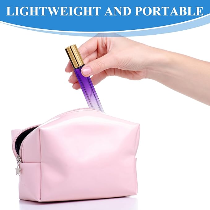 MVVM Refillable Mini Perfume Travel Bottle Set, 5PCS 10ML Glass Mini Perfume Travel Refillable Bottle, Carry On Approved Portable Atomizer Sprayer For Perfumes Kit with Funnel