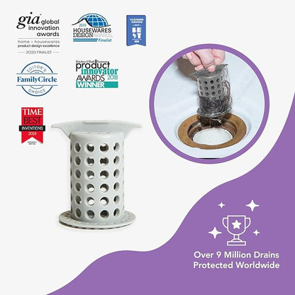 ShowerShroom the Revolutionary 2" Stand-Up Shower Stall Drain Protector Hair Catcher/Strainer, Gray , 1 Count ( Pack of 1)