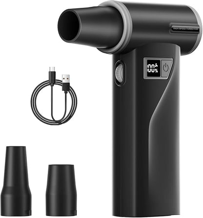Electric Air Duster Rechargeable,110,000 RPM Compressed Air Duster with 100-Speed,Cordless Air Duster for Cleaning PC, Keyboard,Car,Computer AirDuster Kit,Air Blower Gun for Home & Outdoor Use