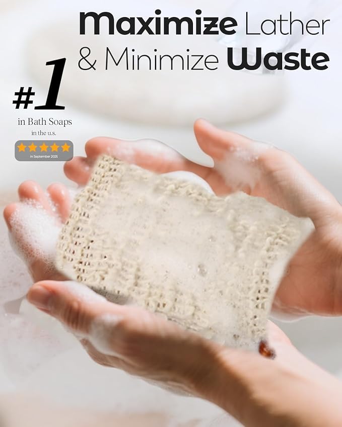 100 Pcs Soap Bags with Drawstring, 5.3'' x 3.7'' Natural Soap Savers for Bar Soap Exfoliating Sisal Mesh Soap Bags for Soap Bars, Scrubbing & Massaging Shower Pouches for Men & Women