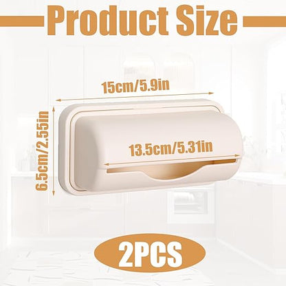 2 Pcs Trash Bag Dispenser,Garbage Bag Dispenser For Inside Trash Can,Trash Can Liner Dispenser For Bottom Of Can, Wall Mount Garbage Bag Dispenser Kitchen Bathroom Toilet Storage Organization(Apricot)