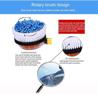 Car Wash Brush Car Cleaning Kit 360 Spin Car Mop Microfiber Car Cleaning Brush Detachable & Extendable Scrub Brush Garden Hose Spray Nozzle Spray Gun for Car Home Cleaning & Garden Use