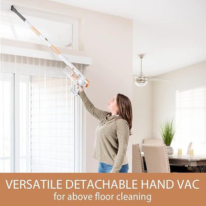 Kenmore DS4030.01 CSV Upgrade Cordless Stick Vacuum with EasyReach Wand, HEPA Filter & LED Headlight, Converts to Lightweight Handheld for Hardwood Floors, Carpet & Pet Hair, Orange