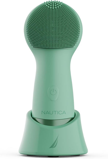 Nautica PC130 Sonic Facial Cleansing Brush Made with Ultra Hygienic Soft Silicone, Waterproof and Rechargeable Face Scrub Brush for Men & Women - (Pond)