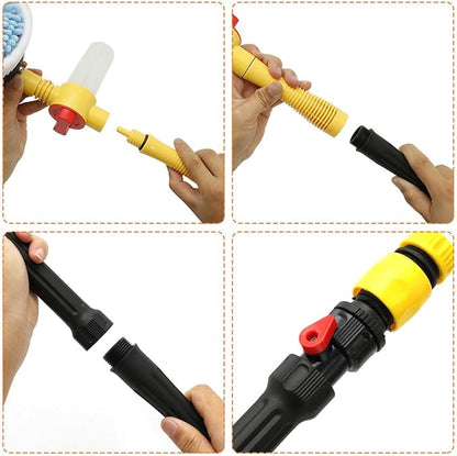 Auto Rotating Car Wash Brush Multifunctional Car Foam Cleaning Kit with 360° Spin Head Portable Chenille Car Scrub Brush High Pressure Cleaning Tool Long Handle for Home Car ZHAZHAMO