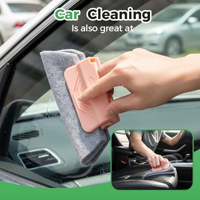 Magic Window Track Cleaner, 2026 Upgraded Window Groove Cleaning Brush Tools Set, Sliding Door Track Cleaner, Hand-held Window Track Cleaner Brushes Tools for Window lides Gaps (Pink+Grey)