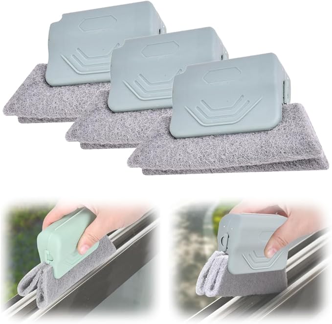Magic Window Track Cleaner, 2026 New Window Groove Cleaning Brush Tools Set Cleaning Tools, Hand-held Window Track Cleaner Brushes for Window lides Gaps Tile Lines (Gray)