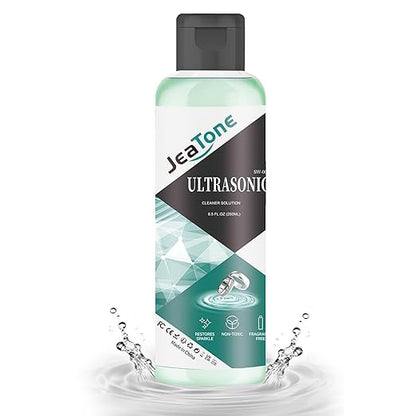 Ultrasonic Jewelry Cleaner Solution for Ultrasonic Cleaner Machine, Professional Cleaning of Jewelry, Diamonds, Gold, Silver, Remove Odors, Discoloration & Stains, Mint Scent, Green, 8.5oz