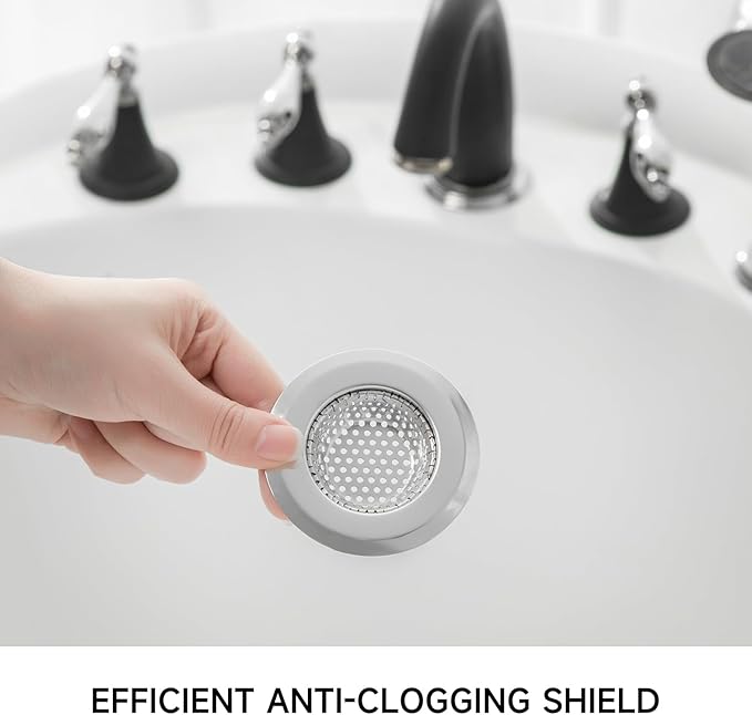 CORNERJOY 2PCS Bathtub Drain Strainer Cover - 2.84 inch Stainless Steel Shower Drain Hair Catcher