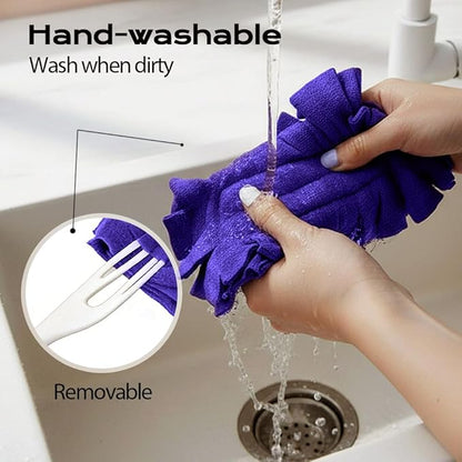 Duster Refills Reusable,360° Heavy Duty Fleece Reusable Duster Refills Duster Pads Washable Cleaning Pads Tools for Cleaning Ceiling Fan Window Kitchen (5PCS)