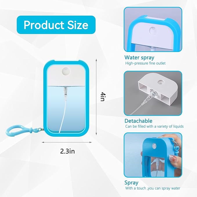 4 PCS 50ml Card Spray Bottles - Refillable, Portable, Ultra-Thin Perfume Atomizer Vials, Travel-Friendly Empty Bottles for Alcohol, Hand Sanitizer, and Cosmetics