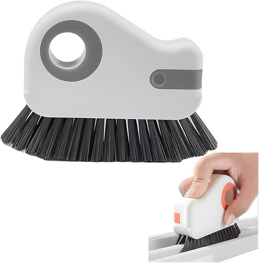 2 in 1 Groove Cleaning Brush, Window Track Cleaner, Magic Window Track Cleaner with Hard Bristle and Hidden Scraper,Crevice Brush for Sliding Door Track, Window Seal, Sill
