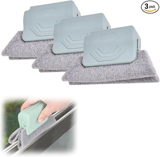 Magic Track Cleaner Groove Cleaning Brush Set Handheld Tool for Window Slides Gaps Tile Lines All Purpose (Gray)