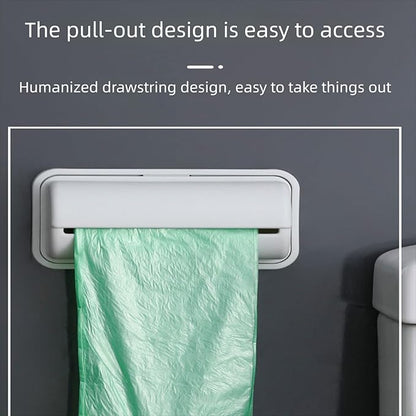 2Pack Small Trash Bag Dispenser Wall Mount with 2 Hooks for Kitchen Bathroom Waste Bin Can Liner Holder Organizer Under Sink