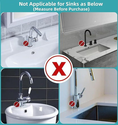 30 Inch Sink Splash Guard, Large Size Kitchen Sink Splash Guard, Longer Silicone Faucet Handle Drip Catcher Tray for Kitchen Countertop, Bathroom, Farmhouse (Grey)