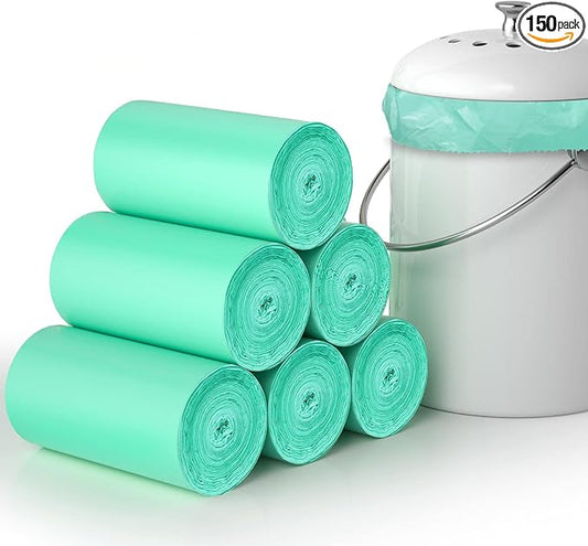 Compostable Trash Bags 1.2 Gallon 150 Packs,AYOTEE Compost Bags,Small Biodegradable Trash Bags Green Are Suitable For 1-2 Gallon And 4-8 Liter Small Trash bags can liner