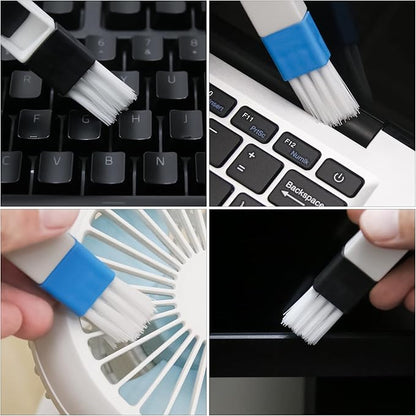 Window Track & Gap Cleaning Brush Set, 5 Pack Crevice and Groove Cleaner with 2 in 1 Brush and Mini Dustpan for Door Gaps, Blinds, Sliding Tracks and Kitchen Corners
