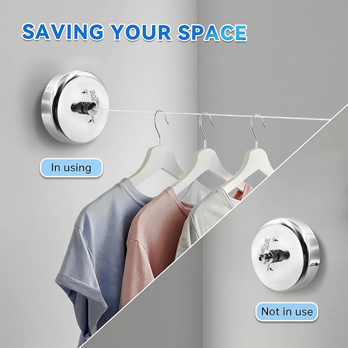 Retractable Clotheslines SUS304 Clothes Dryer with Adjustable Rope Shower Clothes Line