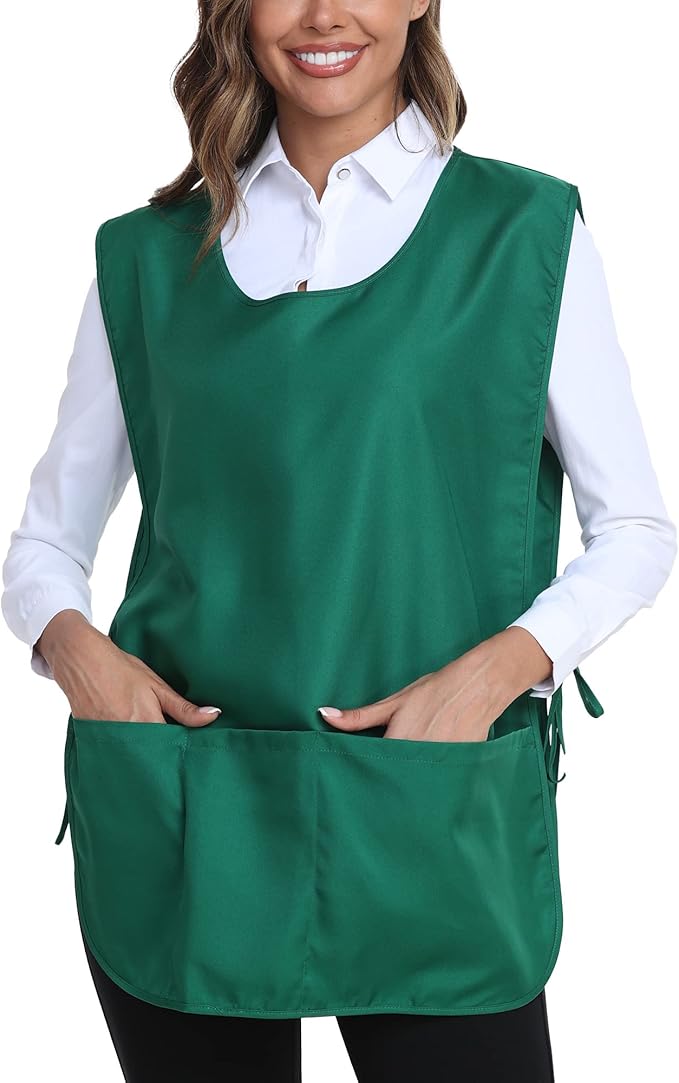 Xeoxarel Unisex Cobbler Apron with 3 Pockets, Smock Vest Apron, Suitable for Cooking，Kitchen，Garden，Hairstylist，Cleaning，Art