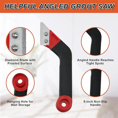 Grout Removal Tool Set, Heavy Duty Grout Saw with Replaceable Blades, Tile Grout Remover for Bathroom Kitchen Floor Joints and Corners