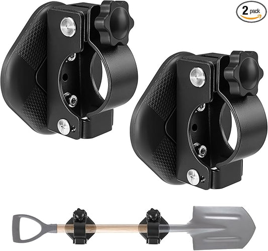 2 Pack Heavy Duty Magnetic Shovel Holder for Truck, No-Drill Strong Metal Magnet Hook Mount Rack for Flag, Paddle, Utility Tool, Organizer for RV, Garage, Trailer, Cruise, ATV Storage