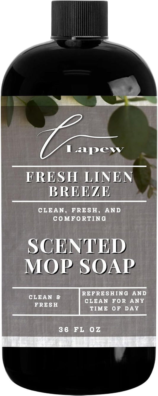 Lapew Fresh Linen Scented Mop Soap - Luxury Floor Cleaner Concentrate for Mopping Tile, Laminate, Vinyl & Hardwood | Streak-Free, Low-Foam | 36 oz
