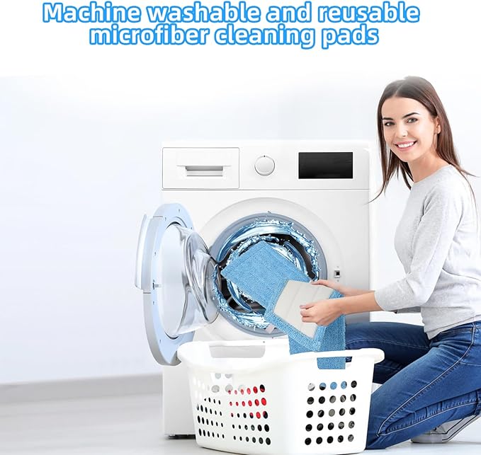 6 Pack Reusable Microfiber Pads for Rejuvenate Microfiber Mop, Compatible with Rejuvenate Click N Clean Multi-Surface Spray Mop, Machine Washable Microfiber Pad Refill for All Floors Without Handle