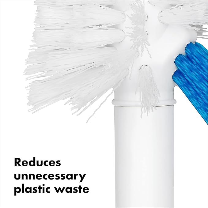 OXO Good Grips Toilet Brush with Rim-Cleaner Replacement Head Refill (Pack of 2)