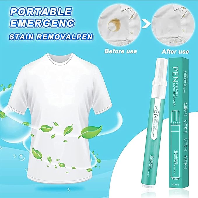 3PCS Bleach Pen for Clothing - Portable Bleach Pen for Clothing Stain Removal, Small But Powerful, Grease Stain Remover Wash Free Laundry Clean Pen, Instantly Remove Stains In Just 30 Seconds (Blue)