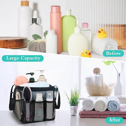 Attmu Mesh Shower Caddy Portable, Quick Dry Hanging Shower Tote Bag for College Dorm Room Essentials, Large Capacity Shower Caddy Dorm for Bathroom Gym Swimming