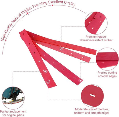 Commercial Riding Floor Scrubber Machine Front and Rear Scraper Blades Fits Tennant T5E Floor Scrubber Tennant-Squeegee Blade Kit-Part 1023327&1023329-Replacement