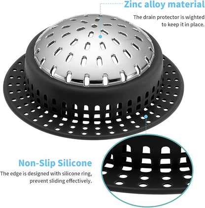 Aluvor Shower Drain Hair Catcher, Shower Drain Cover, Bathtub Drain Hair Catcher for Pop-Up & Regular Drains