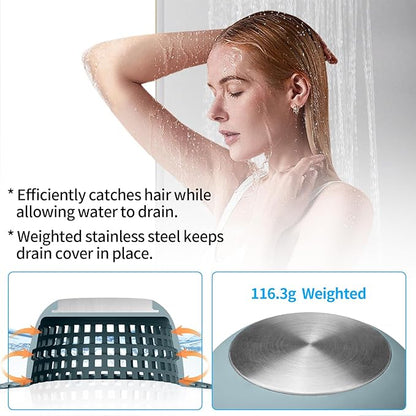 Aluvor Shower Drain Hair Catcher Bathtub Drain Cover Shower Protector for Pop-Up & Regular Drains