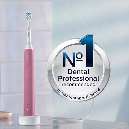 Philips Sonicare 4100 Rechargeable Electric Toothbrush, Advanced Plaque Removal, Pressure Sensor, Includes Brush Head Case, Deep Pink BD5004AZ