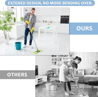 BOSHENG Mop Handle Extension Rods, for Extending Flat Mop, Mop Replacement Handle, Adjustable Steel Mop Handle Rods, 5 Pack