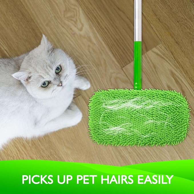 Reusable Microfiber Mop Pads Compatible with Swiffer Sweeper- 8 Pack Dry Sweeping Cloths & Wet Mopping Cloths - Washable Wet Pads Refill for Mopping Floors (Mop is not Included)