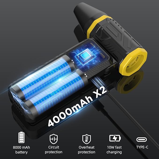 Upgrade Version-Cordless Air Duster-280000RPMSuper Power Air Duster Rechargeable,Stepless Speed Change Air Duster,with Display Screen & Light,Dust Blower for Computer, Keyboard, House,Outdoor and Car