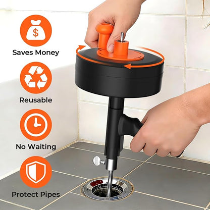 Drain Auger, 25FT Snake Drain Hair Removal Tool, Drill Powered and Manual Drain Cleaner Tool with Drill Adapter & Gloves, for Bathroom Sink, Shower Drain, Tub, Kitchen Sink, Household Plumbing