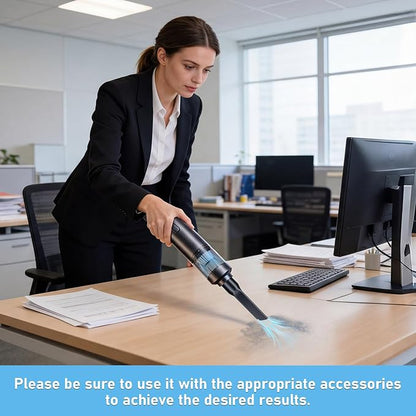 Mini Vacuum Portable Cordless Handheld Vacuum Cleaner, 4-in-1 Small Vacuum with 2 Suction Modes and 16kPa for Desk, Computer, Keyboard & Car, Desktop Vacuum with Blowing & Inflating 2 Modes