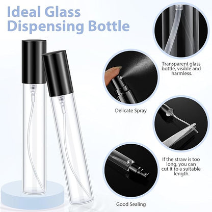 Yinder 25 Pcs 15 ml Glass Refillable Perfume Bottles Bulk Travel Empty Perfume Atomizer Sprayers Portable Spray Bottles Mini Sample Fragrance Containers, Black