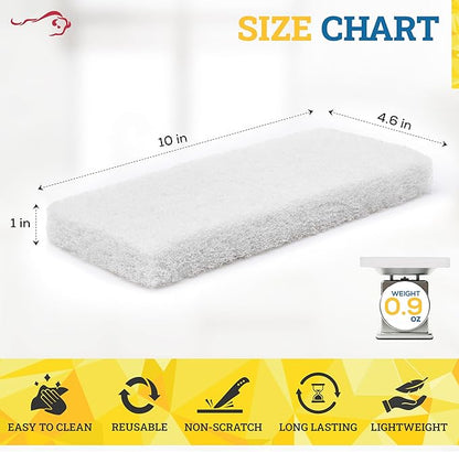 KLEEN HANDLER Light White Cleaning Pad | Multipurpose Household Scrub, Non-Scratch for Delicate Surfaces (Pack of 5)