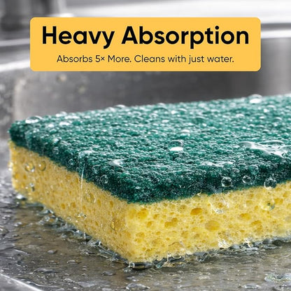Kitchen Large Sponges for Washing Dishes, Non-Scratch Cellulose Dish Scrub Sponges, Cleaning Sponges for Household Use, Safe Cleaning Products, Kitchen Sponges Pack of 2, by Superio