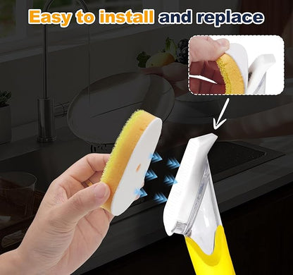 Packs Refill Heads Compatible with Dish Daddy, Non-Scratch Wand Refill Sponge Heads Compatible with Scrub Daddy, Upgrade Much Thicker and Durable (6)