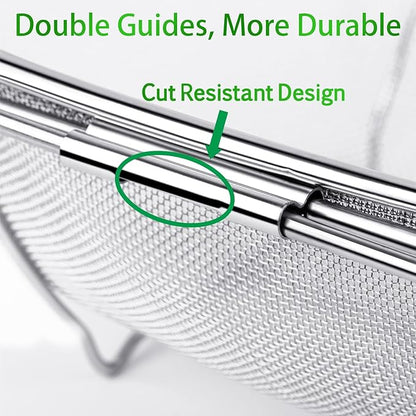 Tiawudi 6-Quart Large Over The Sink Colander, Heavy Duty 40% Thicker 18/8 Stainless Steel Fine Mesh Strainer Basket with Expandable Rubber Grip Handles - Strain, Drain, Rinse Fruits, Vegetables