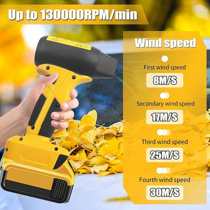 Mini Jet Dry Blower Turbo Fan for Dewalt 20V Max Battery, 130000RPM Cordless Portable Handheld Fan Blowers for Car, Leaf Blower, Cleaning, Camping, Workshops, Lawns (Battery not Included)