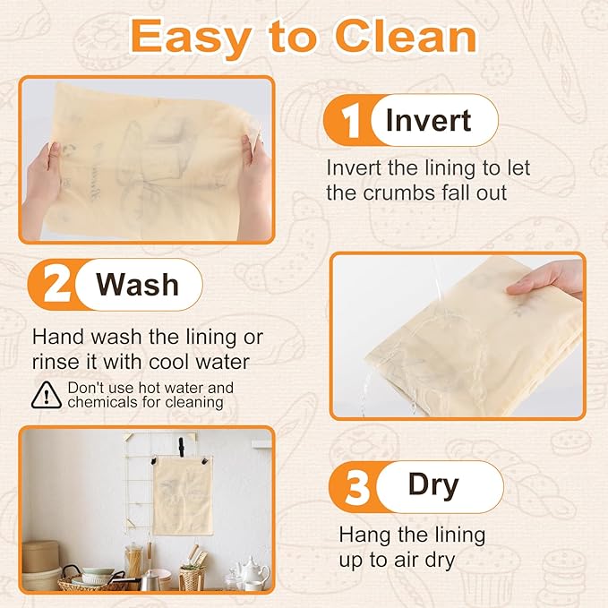 2 PACK Beeswax Sourdough Bread Bags for Homemade Bread, Reusable Cotton Beeswax Bread Bag Portable Waxed Storage All Natural Bees Wax Linen Bag Keep Fresh,13''×17'', 01