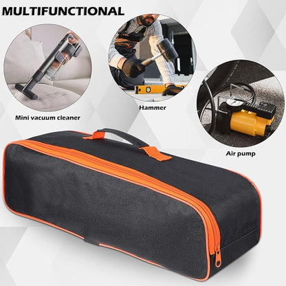 Veemoon Car Vacuum Cleaner Tool Bag, Car Cleaner Tool Organizer Small Vacuum Storage Case,Wet Dry Handheld Portable Durable Storage Pouch for Auto Cleaning and Hair Dust (Black, 5.5 * 16.5Inch)