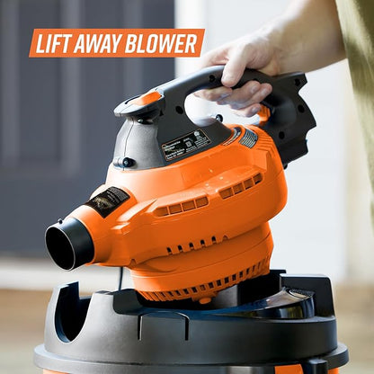 Armor All VBV809 0901 8-Gallon 4.5 Peak HP Wet/Dry Vacuum with Detachable Blower, Orange